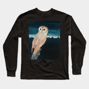 Barn Owl design - owl art - bird art - owls Long Sleeve T-Shirt